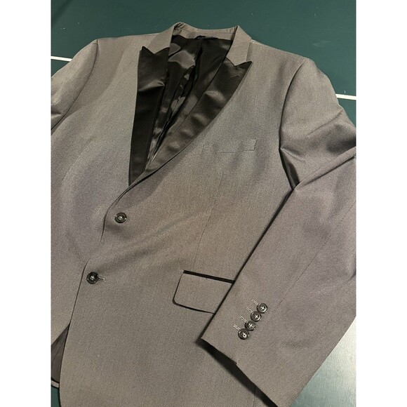 Men’s Apt 9 Premier Flex Sports Coat Jacket Blazer 52R Gray Black Lapel 2 Button - Picture 1 of 8